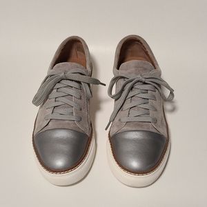 Caslon gray leather sneakers
